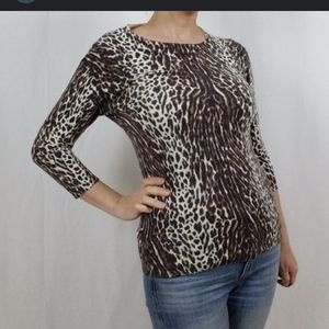 J Crew Woman  100 % Merino Wool Sweater Top  ,Size M 3/4 sleeves